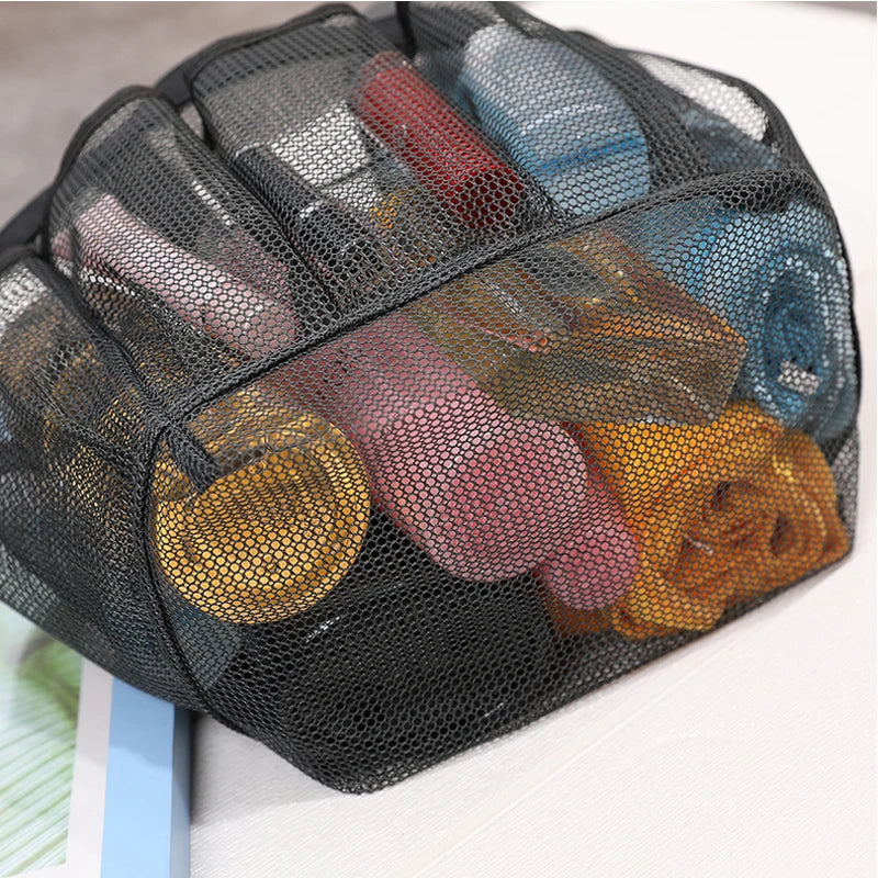 Portable Mesh Tote Bag Shower Caddy Toiletry Organizer Travel Bag