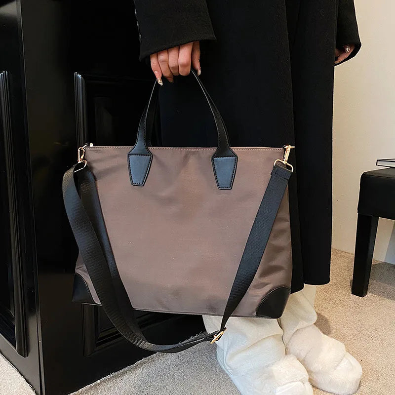 Portable Oxford Cloth Shoulder Bag Women Shopping Handbag