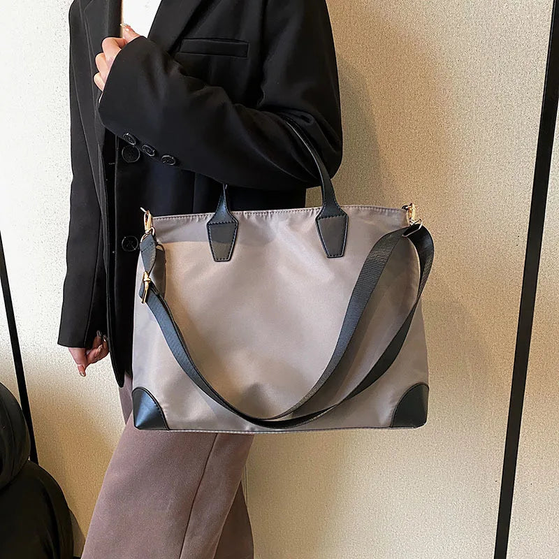 Portable Oxford Cloth Shoulder Bag Women Shopping Handbag