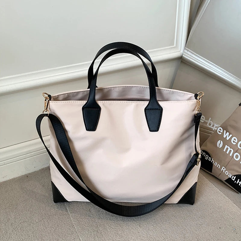 Portable Oxford Cloth Shoulder Bag Women Shopping Handbag