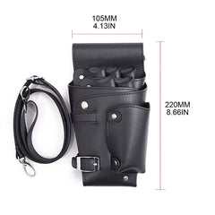 Barber Scissors Bag Hairdresser Organizer PU Leather Salon Storage Pockets