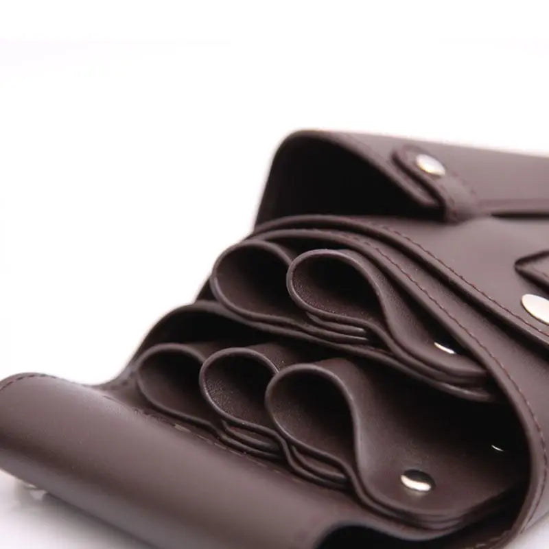 Barber Scissors Bag Hairdresser Organizer PU Leather Salon Storage Pockets