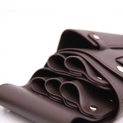 Barber Scissors Bag Hairdresser Organizer PU Leather Salon Storage Pockets
