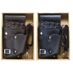 Barber Scissors Bag Hairdresser Organizer PU Leather Salon Storage Pockets