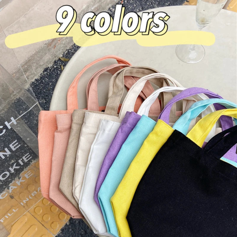 Small Canvas Shoulder Bag for Women Girls Student Mini Tote