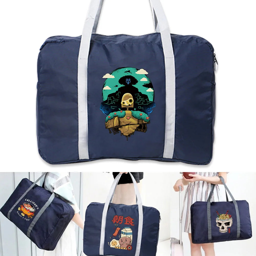 Portable Travel Bag Women Luggage Business Trip Foldable Organizer Japan Pattern