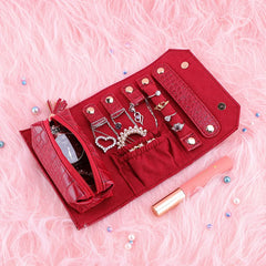 Travel Jewelry Organizer Box Roll PU Leather Jewellery Storage Pouch