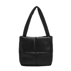 Travel PU Leather Checkered Handbag
