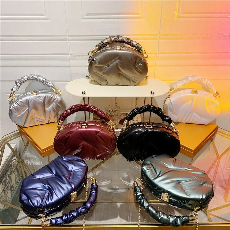 Portable Travel Women Padded Nylon Top-handle Shoulder Bag