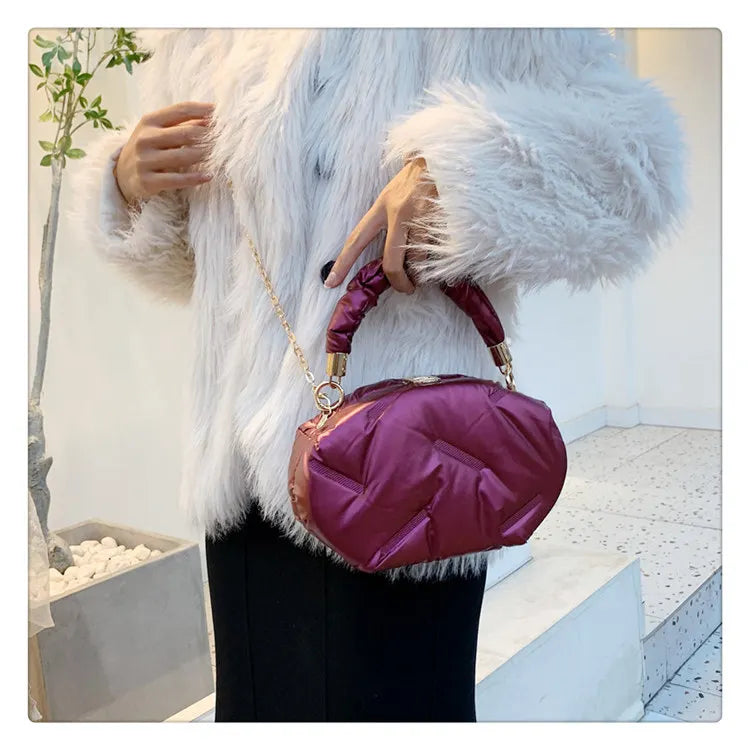 Portable Travel Women Padded Nylon Top-handle Shoulder Bag