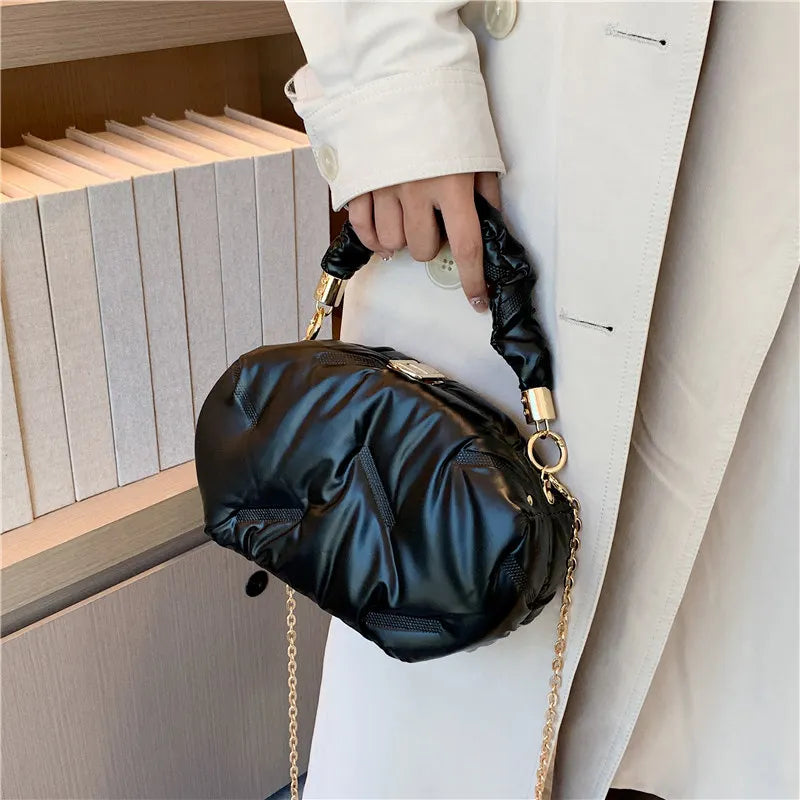 Portable Travel Women Padded Nylon Top-handle Shoulder Bag