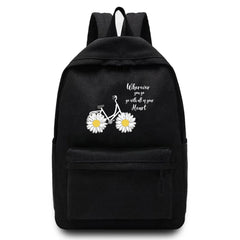 Daisy Print Women Backpack Multifunctional Travel Bag