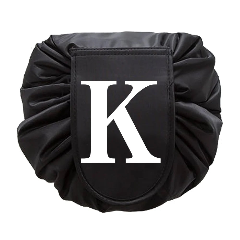 Portable Women Drawstring Cosmetic Letter Print Handbag