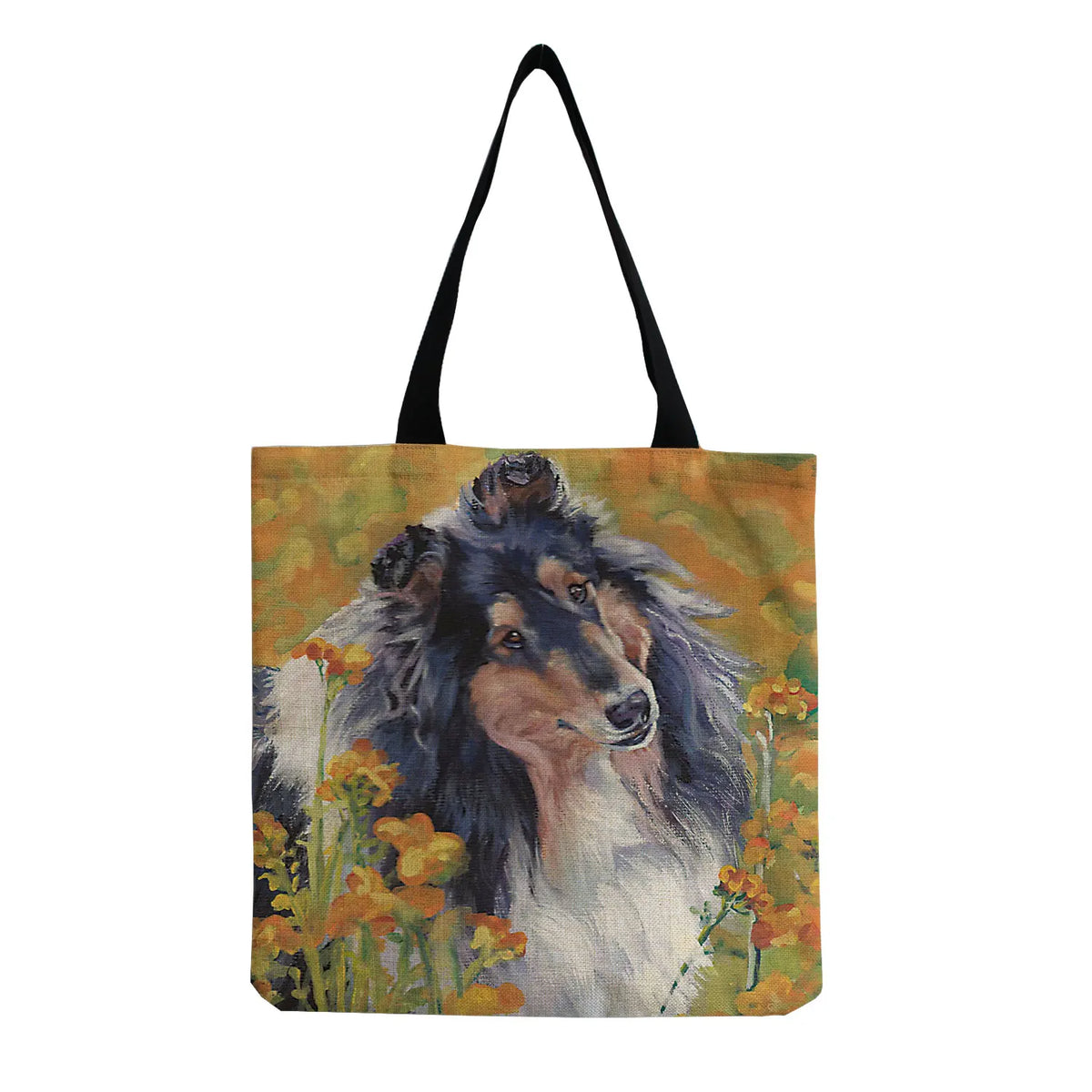 Portable Women's Beach Bag High Capacity Cartoon Animal Dog Print Tote Bag