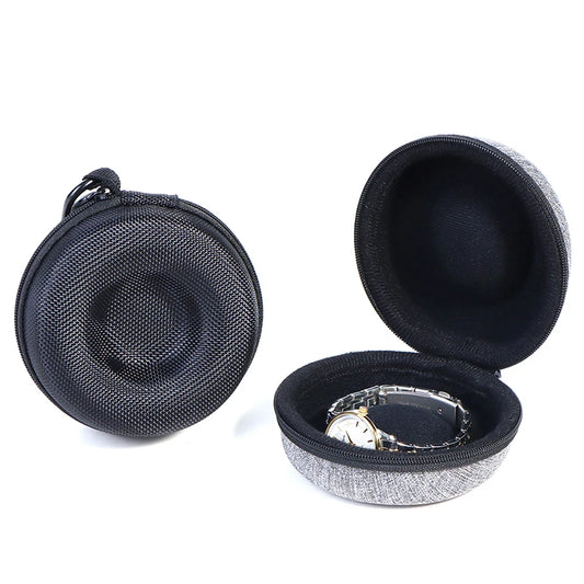 Portable Zipper Single Watch Case Storage Box Travel Soft Interior
