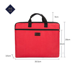 Canvas A4 Zipper Bag Office Briefcase Large Capacity Multi-layer Information Bag