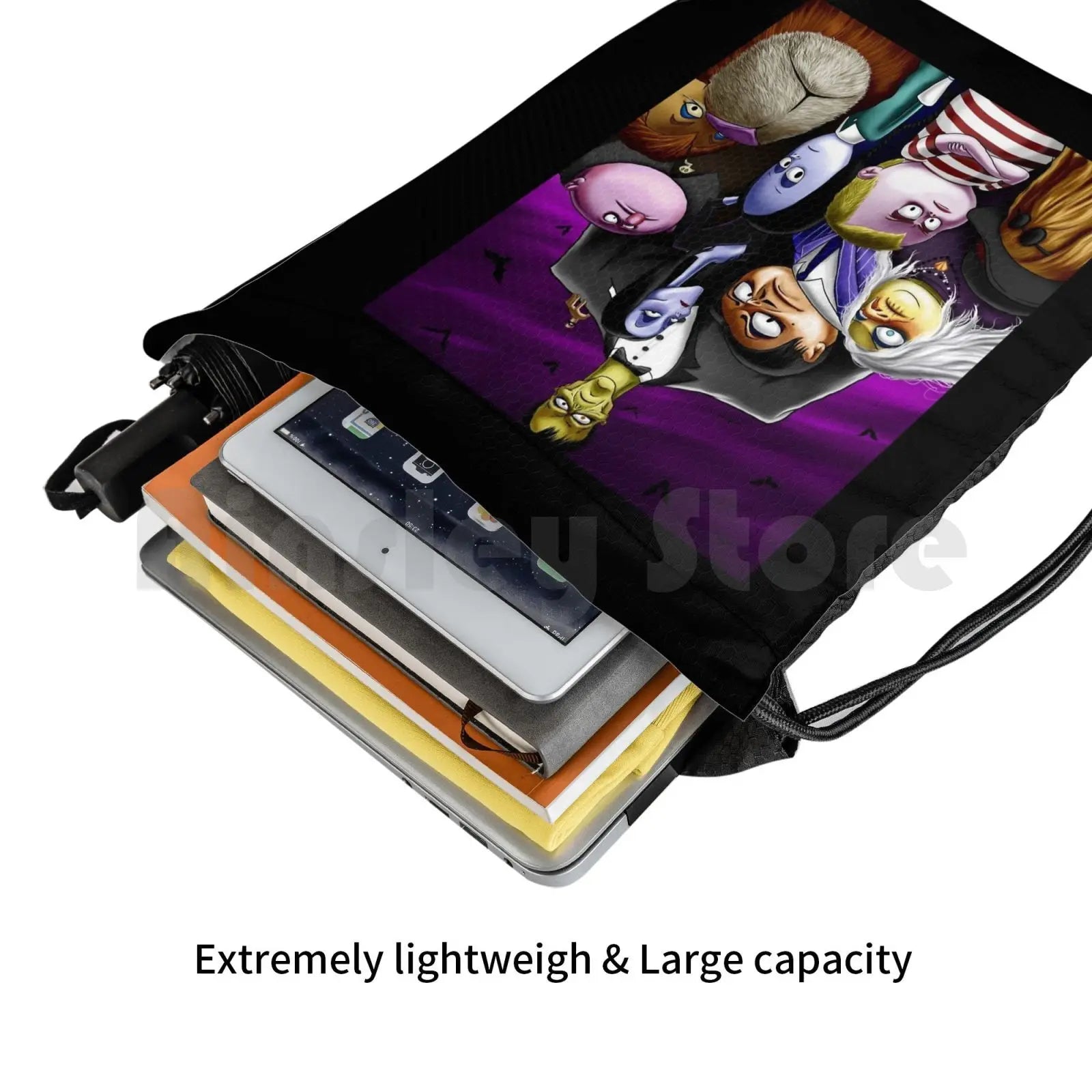 Kids Halloween Portrait Backpack Drawstring Bag