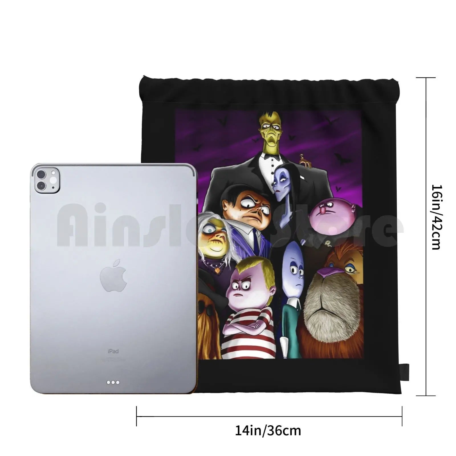 Kids Halloween Portrait Backpack Drawstring Bag