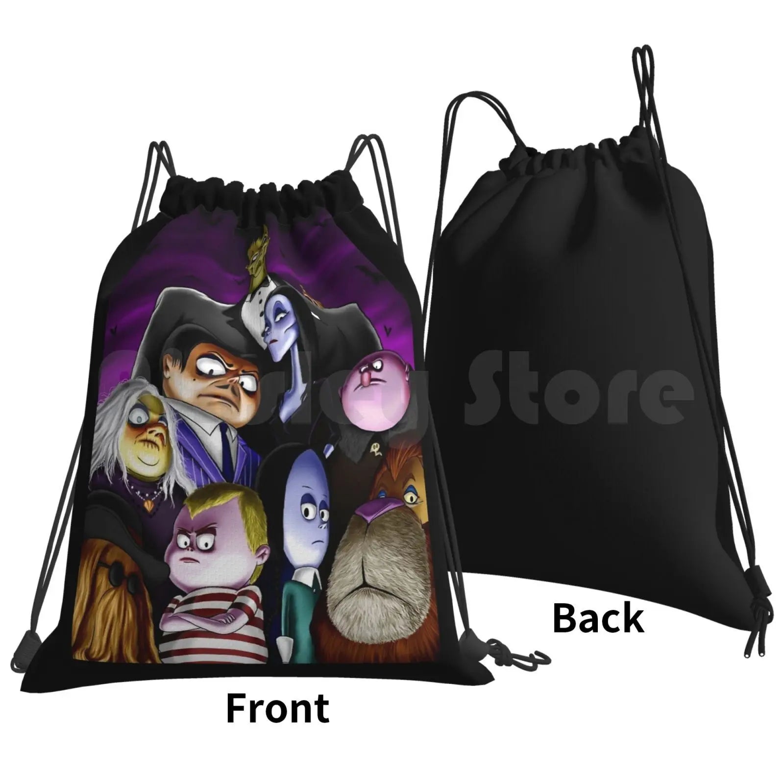 Kids Halloween Portrait Backpack Drawstring Bag