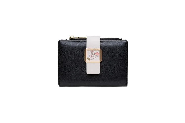 Prati's Three-Fold Zipper Short Wallet with Buckle