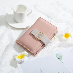 Prati's Three-Fold Zipper Short Wallet with Buckle