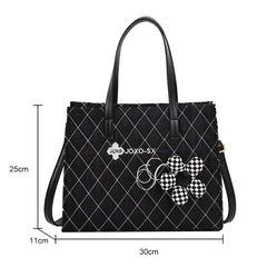 Women's Plaid Flower Handbag Crossbody Shoulder Bag Tote