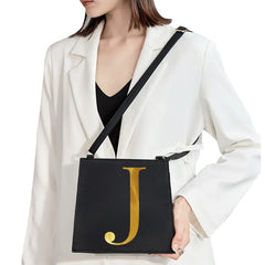 Golden Letters Initial Name Pattern Messenger Bag