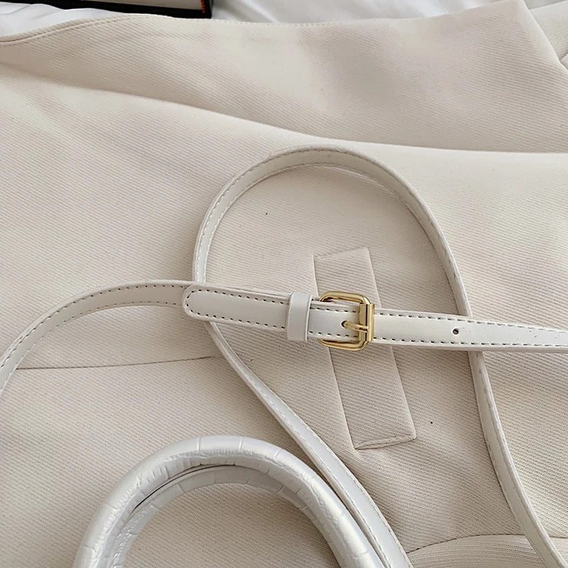 Texture Bow Handbag Solid Women's Shoulder Messenger Bag