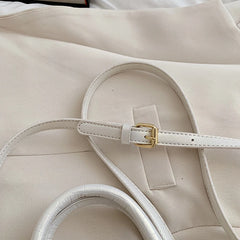 Texture Bow Handbag Solid Women's Shoulder Messenger Bag