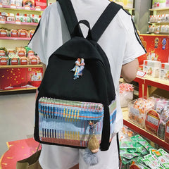 Colorful Stripe Japanese Harajuku Backpack for Women