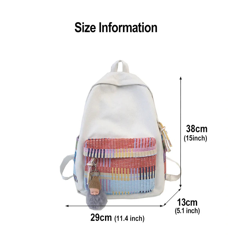 Colorful Stripe Japanese Harajuku Backpack for Women