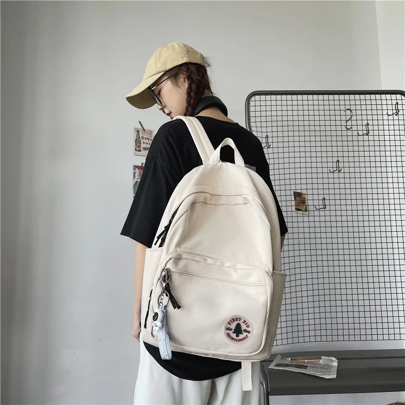 Preppy Pure Female Backpack Student Schoolbags Laptop Bag