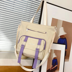 Preppy Students Casual Shoulder Bags Canvas Harajuku Bookbag Travel Tote