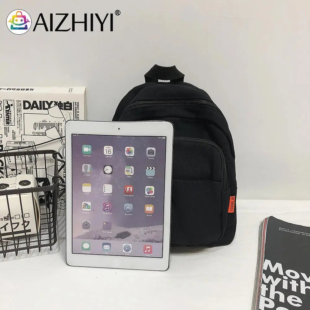Preppy Style Small Canvas Backpack for Women