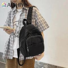Preppy Style Small Canvas Backpack for Women