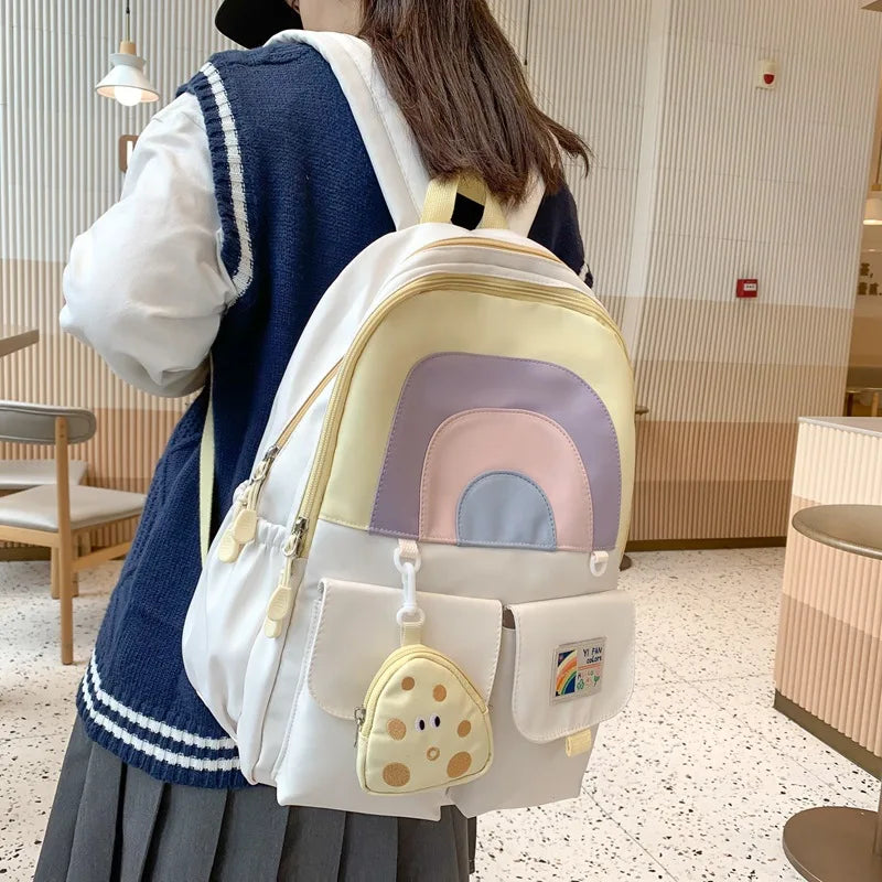 Preppy Style Waterproof School Bags for Girls Backpacks Women Travel Bags