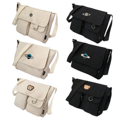 Preppy Style Canvas Cross Bag Reusable Eco-Friendly Casual Satchel Bag