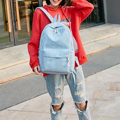 Preppy Style Corduroy School Backpack for Girls