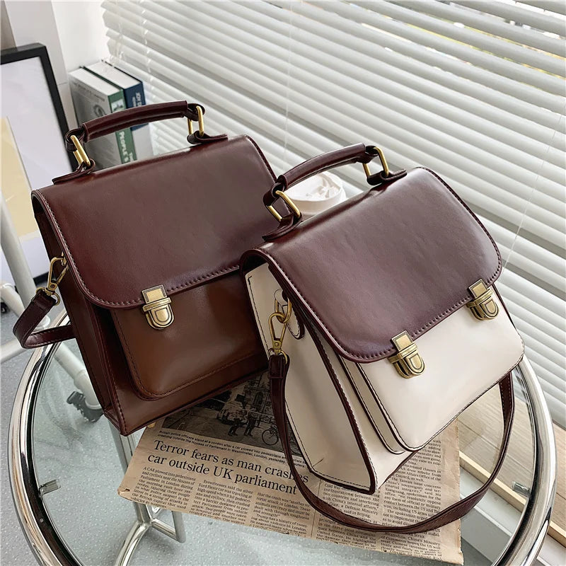 Preppy Style Patchwork Student Backpack