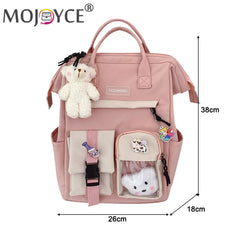 Preppy Style Contrast Backpack Large Capacity School Bag