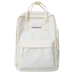 Preppy Style Women Nylon Zipper Backpack Students Solid School Knapsack