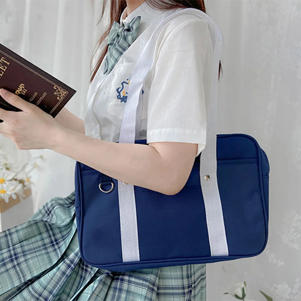 Preppy Style Women Shoulder Bag Waterproof Oxford Shopping Messenger Bag