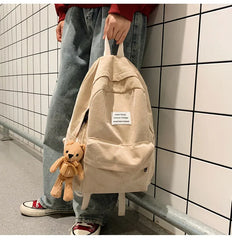 Teen Girls' Corduroy School Backpack