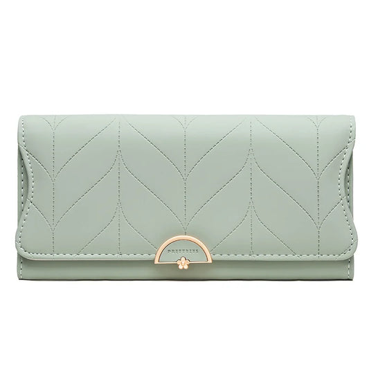 Prettyzys Women's Long Wallet with Buckle Pu Xiaoqing Novice Foreskin Clip Bag