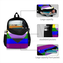 Pride Flag Non-Binary Heart Travel Laptop Backpack Bag