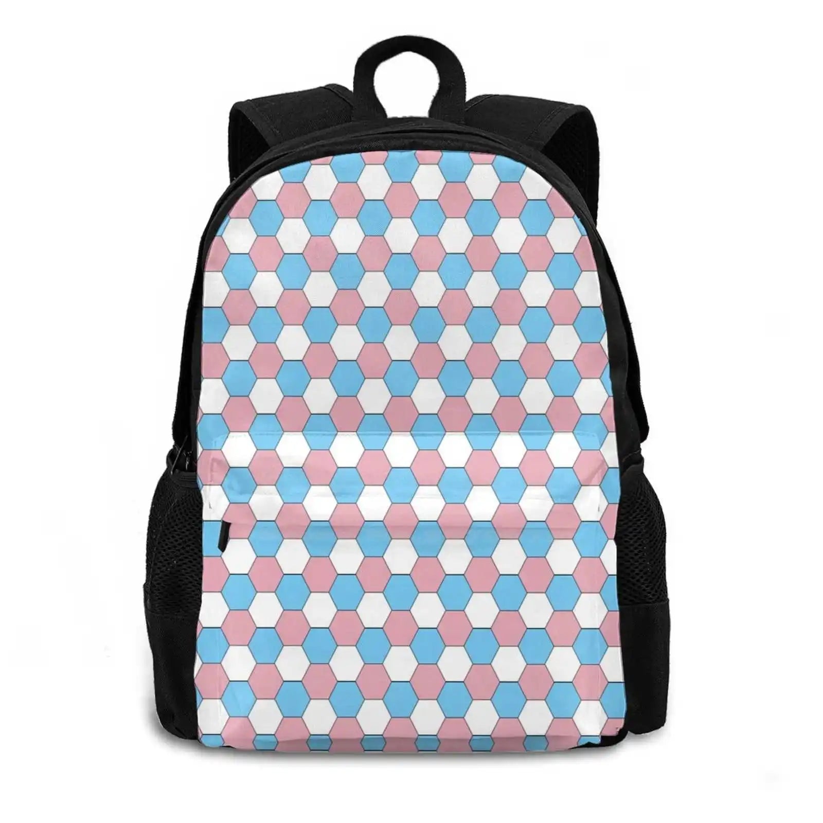 Pride Hexagon Print Large Capacity Backpack Laptop Travel Bags