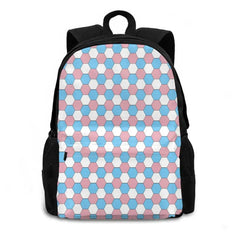 Pride Hexagon Print Large Capacity Backpack Laptop Travel Bags
