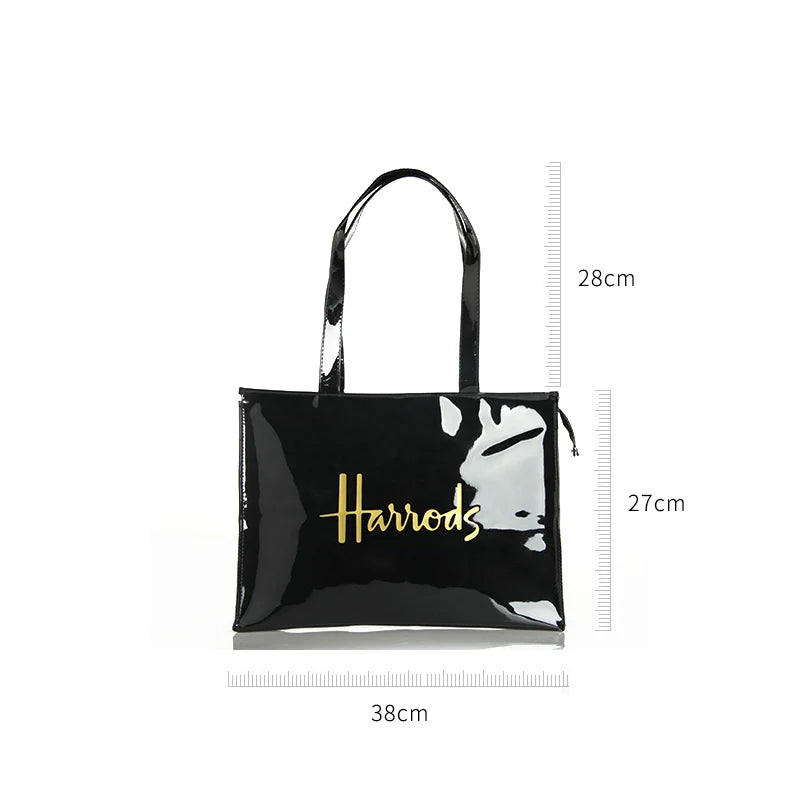 Princess Crown Print PVC Reusable Shopping Purse Eco Friendly Tote Beach Handbag
