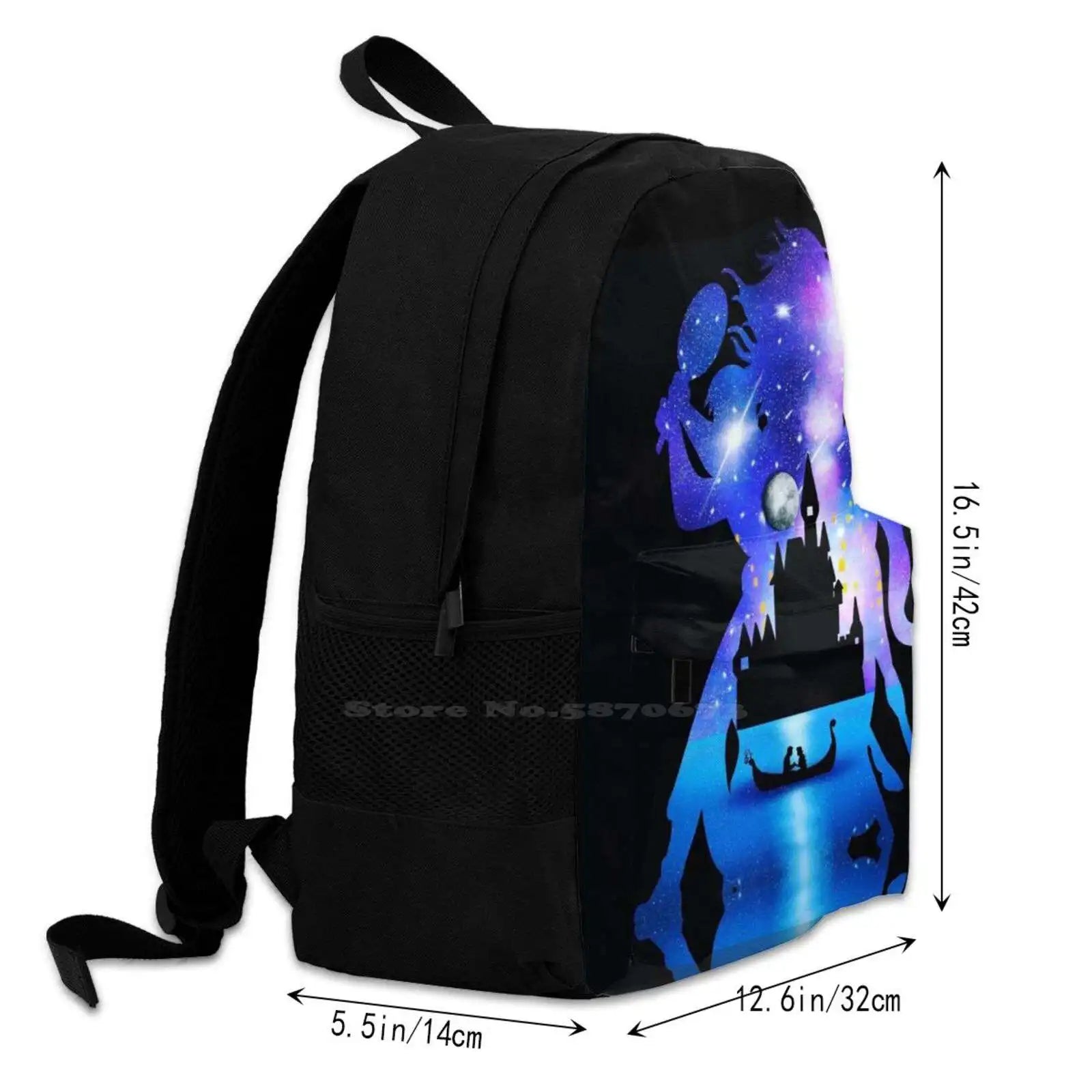 Princess Travel Laptop Bagpack Bags Galaxy