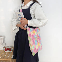 Women's Plush Shoulder Bag Large Capacity Winter Warm Fluffy